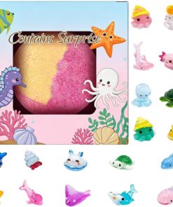 Badebälle Bunte sprudelnde Badekugel mit Spielzeug innen als Strumpffüller | Spa-Badesprudelkugel Für Kindertag, Geburtstag Und Erntedanktag Für Und Mädchen