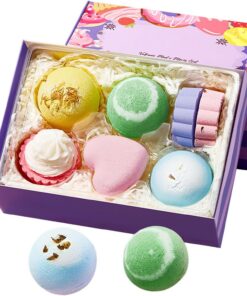 Badekugeln Set Feuchtigkeitspflege Entspannung | 7 Stück Handgemachte Duschsalzkugeln Geschenk für Damen Mütter Muttertag Geburtstag Valentinstag Weihnachten Home