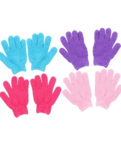 Peelinghandschuhe für Dusche, 8 Stück aus Polyester | Entfernung Abgestorbener Hautschüppchen, für Tägliche Körperreinigung, 4 Paar Zufällige Farbe