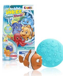 INKEE Aqua World Badebombe Kinder mit Überraschung – Badekugel für Kinder mit Spielzeug Figur, Badebomben Mädchen Geschenk