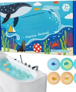 Badbaelle Set 6 Stuecke Hautreiniger mit Spielzeug im Inneren | Meeresthema-Design Bade-Ball Für Kinder, Entspannung, Selbstpflege, SPA, Zuhause, Reisen, Badezimmer