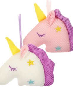 Healvian 4stücke Einhorn Bade-schwamm Exfolierender Netz-schwamm Für Sanfte Hautpflege Weiß Rosa Für Badespaß Und Entspannung Der Badewanne