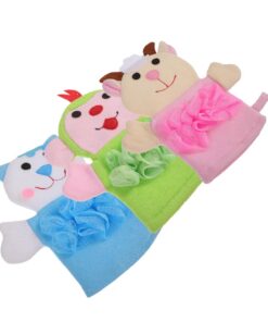 VALICLUD 3 Stück Teiliges Badewaschhandschuhe mit Niedlichen Tiermotiven Weiche Badehandschuhe aus Hautfreundlichem Material Sanfte Körperpeeling Badewerkzeuge für Junge Mädchen und
