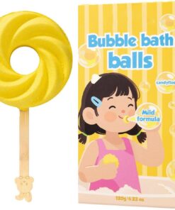 Badebälle für Kinder - Lutscherform Seife duftend | Handgemachte Sprudelbadekugeln - für Entspannung, Spa, Sommer, Self-Care, Geburtstag, Feiertag, für Kinder