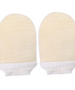 Healvian Körperpeeling Handschuhe Beige 2 Stück Loofah Duschhandschuhe für Sanftes Körperpeeling für Tiefenporige Reinigung und Reichhaltigen Schaum Badeschwämme