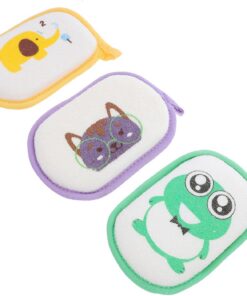 MAGICLULU 3 Stück pack Badeschwämme aus Polyester Weich und Angenehm zu Berühren Leicht zu Halten für Neugeborene und Kleinkinder Beim Täglichen Baden Zufällige Farbe