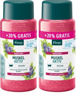 Kneipp Badekristalle Muskel Aktiv -Sondergröße- mit wertvollem ätherischen Wacholder-, Eukalyptus- und Rosmarinöl, wärmend und wohltuend zur Muskulatur, limitierte Edition, 720g (Packung mit 2)