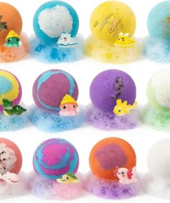 Bade-Salz-Kugel | 12er Pack Erfrischende Körperreinigung,Schaumbad mit Überraschungsspielzeug - für Kinder, Spa, Zuhause, Badewanne, Reisen, Hotel