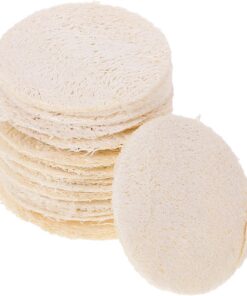 OUNONA 18 Stück Luffa Peeling Schwämme aus Natürlichem Material Rund Tiefenreinigend und Exfolierend für Gesicht und Dusche im Spa