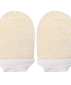 VALICLUD 2 Stück Loofah Peelinghandschuhe Atmungsaktive Schnell Trocknende Badehandschuhe zur Sanften Hauterneuerung Porentief Reinigend Fördert Durchblutung für Rücken Nacken Schultern