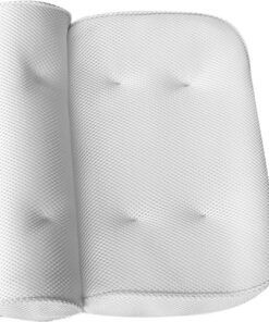 Fafeicy 3D Mesh Spa Badewanne Kissen mit Saugnäpfeln für den Nackenstützen, weiß - Ideal für Hausbadewannen