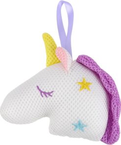 Einhorn Duschbadeball aus Netzgewebe mit Peelingfunktion für Sanfte Hautreinigung und Entspannung Material aus Mesh und Pp Baumwolle für Dusche
