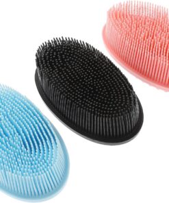 OUNONA 3 Stück Silikon Duschbürsten Klein Doppelseitig Sanftes Peeling Bad Körperbürsten für Empfindliche Haut Langlebig Leicht für Dusche und Reise