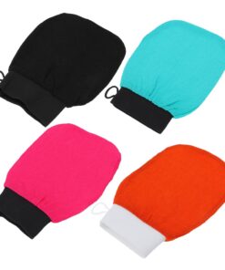 VALICLUD 4 Stück Teiliges Peeling handschuh Dusche und Bad Komfortable Elastische Waschhandschuhe zur Sanften Körperreinigung und Entfernung von Abgestorbener Haut für Zufällige Farbe