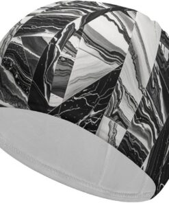 Badekappe aus schwarzem Marmor, hohe Elastizität, passend für langes Haar, kurzes Haar, bequeme, große Duschhaube für Zugreduzierung und Haarschutz
