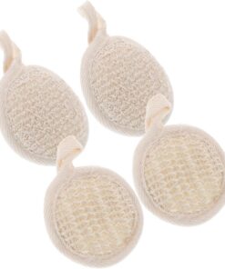 OUNONA Natürlicher Luffa Badeschwamm aus Baumwolle und Loofah Rund mit Körperpeelingfunktion Universell Passend für Spa und Reisen Sanfte Hautreinigung für Damen und Herren