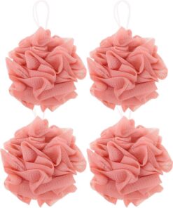 OUNONA 4 Stück Seifenstücke, Luffa – Duschschwamm, Ball, Netz, Luffa-Schrubber – Duschschwamm, Badepeeling-Bälle, Seifennetzbeutel für Spa-Duschzubehör, sanfte Reinigung