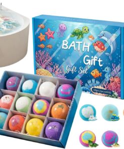 Badekugel mit Salz, zwölfteiliges Set, natürlich, entspannend | Badekugel Geschenk für Badezimmer, WC, Haus, drinnen und draußen, , Mädchen