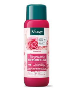 Kneipp Cremebad Rosenzarte Verwöhnpflege Badezusatz, 400ml | Bio Rosenblüten Extrakt, Pflegender Öl-Komplex, Glattes Hautgefühl, Hautpflegend
