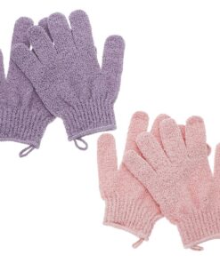 VALICLUD 2 Paar Peeling Badehandschuhe aus Polyester Weiche und Effektive Duschhandschuhe zum Entfernen Abgestorbener Hautzellen für Damen und Herren im Täglichen Gebrauch