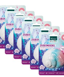 Kneipp naturkind Farbsprudelbad Zaubermuschel Multipack - Badezusatz mit wertvollem Traubenkern- & Avocadoöl - 6 x 1St