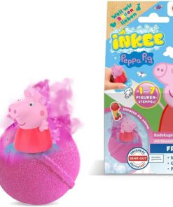 INKEE SURPRISE - Peppa Pig Badekugeln Kinder mit Überraschung, Peppa Wutz Spielzeug für die Badewanne - Badezusatz Kinder mit Erdbeer-Duft (Packung mit 2)