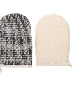 2 Stück Doppelseitige Luffa Peeling Handschuhe aus Sisal und Schwamm | Duschhandschuhe für Damen und Herren, Fördert Reinigung und Angenehme Massage, Waschlappen Alternative
