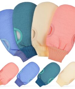 STOBAZA 8 Stück Teiliges Peeling handschuh Damen und Herren Sanftes Körperpeeling und Massage Atmungsaktive Duschhandschuhe mit Daumenöffnung Effektive Entfernung Abgestorbener Hautzellen