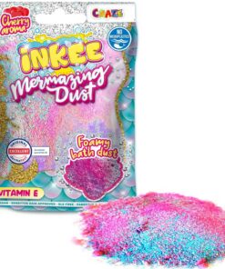 INKEE MERMAZING DUST Badestaub - bunte Badesalz Kinder mit Kirschduft , 100g , 3 Farben (Pink, Lila und Blau)