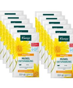 Kneipp Badekristalle Muskel Entspannung - Multipack - mit wertvollem Extrakt der Arnika & ätherischen Ölen aus Cabreuva, Rosmarin & Pinus-Arten - 12 x 60g