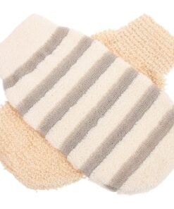 2 Stück Körperpeeling Handschuhe aus Leinen Doppelseitig Ergonomisch Geformt Sanfte Hautreinigung für Hauttypen Bad Spa Peeling Zubehör