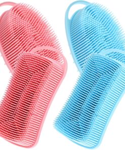 Abaodam 4stücke Silikon Massagebürste für Kopfhaut und Körper Reinigung mit Weichen Borsten Aufhängeöse für Trocknung für Peeling und Shampoo Massage