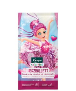 Kneipp naturkind Badekristalle + Konfetti Herzballett - Badezusatz mit Himbeerduft - Für sensible Kinderhaut - 40g