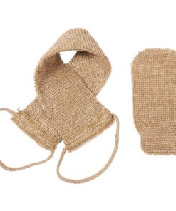 2 Stück Peeling Rückenschrubber Handschuhe aus Sisal und Schwamm Sanfte Hautreinigung Weicher Rückenschwamm für Dusche und Zuhause