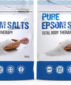 The Intelligent Health Reines Bittersalz - Wellness Badesalz Total Body Therapy Badezusatz mit Magnesium - Traditionelles Magnesiumsulfat Epsom Salz Basenbad zum Entspannen - Vegan (5 kg (2er Pack))