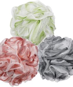 Bunte Badebälle aus PE im 3 Stück-Pack zum Aufschäumen und Reinigen | 50g Je Stück, Lebendige Farbtöne für Bad, Dusche und Familie, Herren, Kompakt