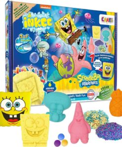 INKEE SpongeBob Geschenkbox - Badespaß Sets mit 7 Badezusätze & Schwamm