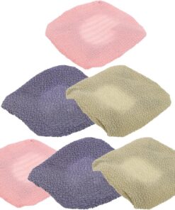 OUNONA 6 Stück Pack Ersatzbezüge für Duschbürste Waschbare Rücken Peeling Handschuhe aus Weichem Material in Verschiedenen Farben Hygienischer Austausch für Körper und Rückenreinigung