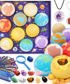 Badebomben mit Spielzeug im Inneren, 10 Stück/Set, 60 g, Weltraum, natürliche Inhaltsstoffe, Duschbomben, Planet Badebälle mit verstecktem Spielzeug für Jungen und Mädchen mit, Dusche m