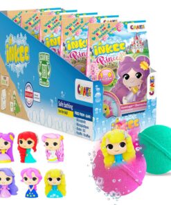 INKEE Surprise Princess Badebomben – 5er Pack Prinzessin Badekugeln mit Überraschungsfigur, Zuckerwatte-Duft & Mandelöl, dermatologisch getestet, 5x 100g