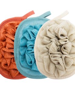 3 Stück Badeschwamm Luffa Körperschwamm Bürsten Pouf Bad Netzbürste Bad Dusche Handschuh mit Blume Bad Ball