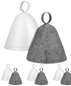 VALICLUD 8stücke Saunahauben aus Filz für Damen und Herren Unisex-dampfbadhauben Schnell Absorbierende Saunakappen mit Hitzeschutz für Spa und Beauty