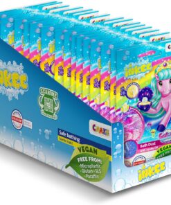 INKEE 16x Galupy Mermaid Badestaub - Knister Badesalz mit Jojobaöl | Pflegendes Kinder Badesalz Set in 3 Farben, Bananenmilch-Duft, ohne Mikroplastik, TÜV geprüft, 16 x 60g Beutel