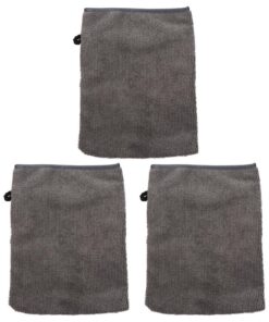 MAGICLULU Reinigungshandschuhe 3 Stück Pack Mikrofaser Waschhandschuhe für Gesichtsreinigung und Peeling in Schwarz für Damen und Herren