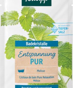 Kneipp Badekristalle Entspannung Pur - mit naturreinem Tiefensalz der Saline Luisenhall & natürlichem ätherischen Öl der Indischen Melisse & Extrakt der Zitronenmelisse - harmonisierend - 60g