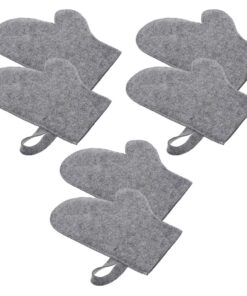 VALICLUD 6 Stück Pack Saunahandschuhe aus Filz Hitzebeständig Saugfähig und Atmungsaktiv Isolierte Badehandschuhe für Damen und Herren Saunazubehör für Heimsauna und Dampfbad