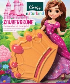 Kneipp naturkind Farbsprudelbad Zauberkrone - Badebombe mit Maracujaduft - Für sensible Kinderhaut - 1 Stück