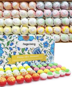 Badebomben Geschenkset, 50 handgefertigte Bulk-Badebomben für Kinder, Frauen, Männer, wunderbares Fizz-Effekt-Badegeschenk für Valentinstag, Weihnachten & jeden Jahrestag