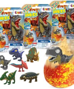 INKEE 3er Pack Surprise DINO Badebomben Kinder mit Spielzeug-Überraschung