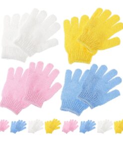 Healvian 16paare Doppelseitige Nylon Peeling Duschhandschuhe für Körper Reinigung Entfernt Abgestorbene Haut Schmutz Öl Maschinenwaschbar Sanft und Sicher für Fitnessstudio Urlaub